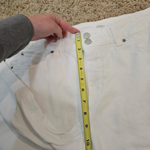 Time and Tru White Denim Capri Pants w/Fringe on the Bottom Womens 12 - Picture 8 of 9